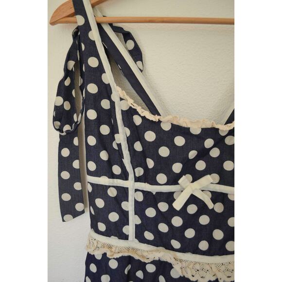 For Love and Lemons Dolly Denim Dot Mini Dress Size Medium - Picture 7 of 9